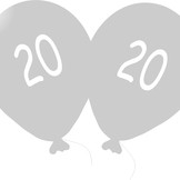 Narozeninové balónky 20 stříbrné 